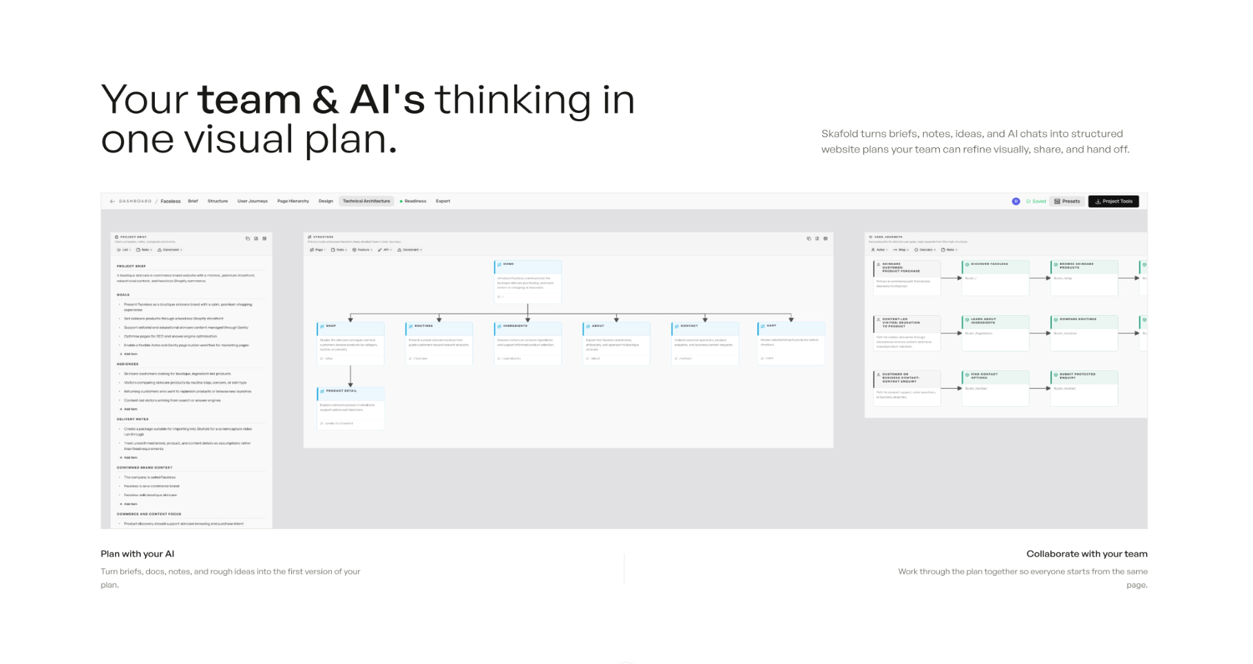 Skafold - Team and AI thinking in one visual plan | Skafold